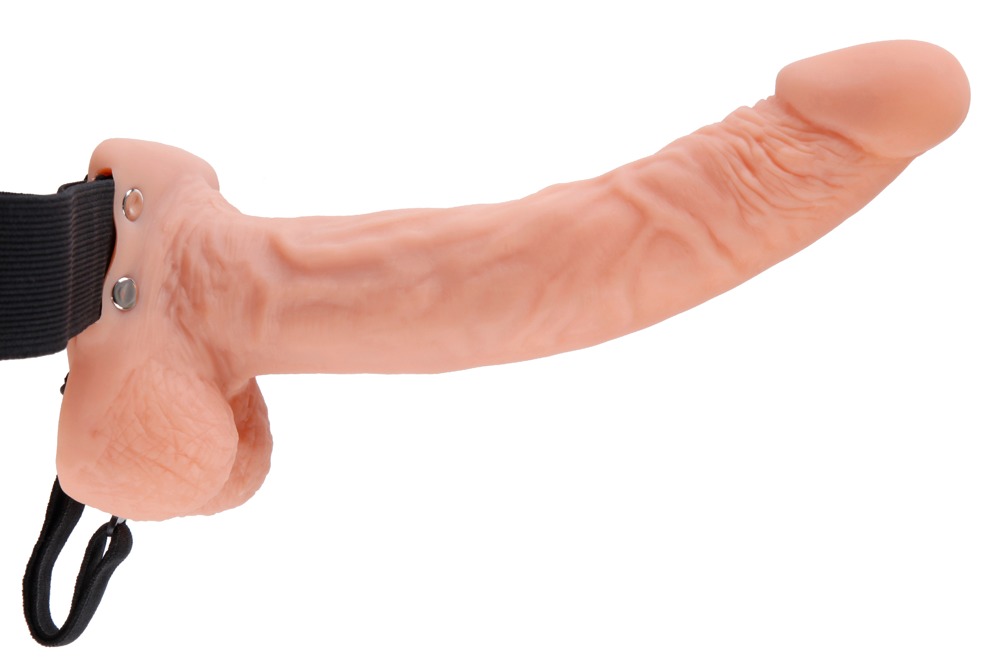 9" Hule Strap-On Dildo med Testikler fra Fetish Fantasy