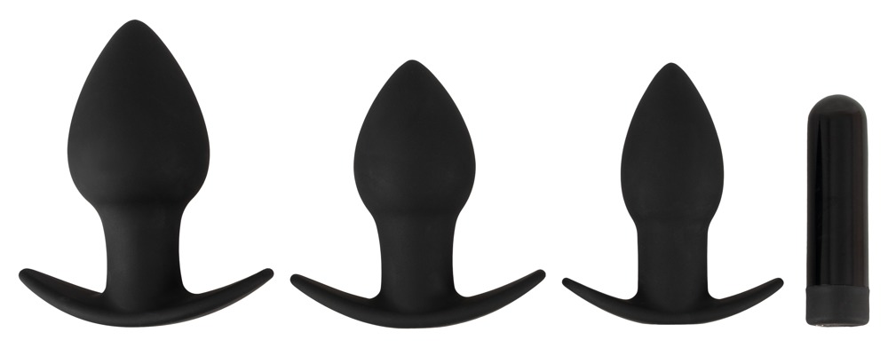 4 Delt Anal Plug Sæt med Vibrobullet - Udforsk Nydelse!