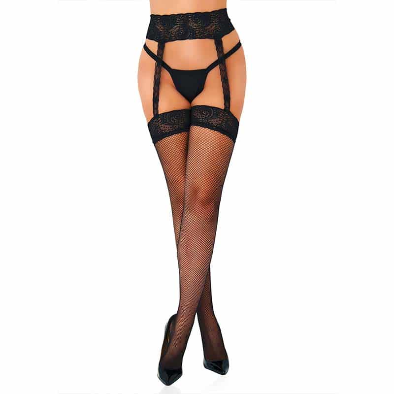 Micah Bundløse Netstrømpebukser Sort fra Daring Intimates