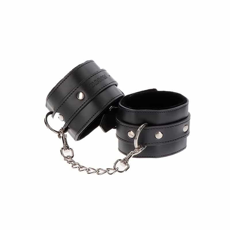 Læder Manchetter Sort fra Taboom