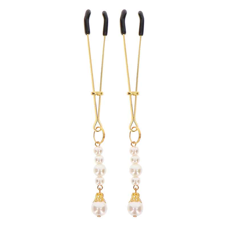 Justerbare Brystklemmer Med Perler   Guld fra Taboom