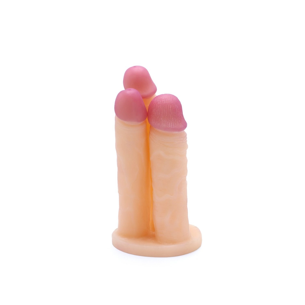 Cox Flesh Triple Cox   Tredobbelt Dildo fra Kiotos