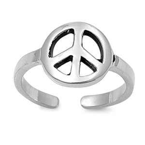 Justerbar Sølvring med Peace Tegn - Unik Stil og Kvalitet