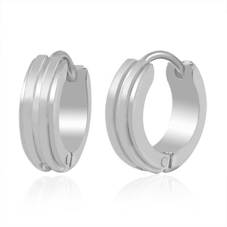 Stilfulde herre øreringe i stål - 13mm hoops til mænd