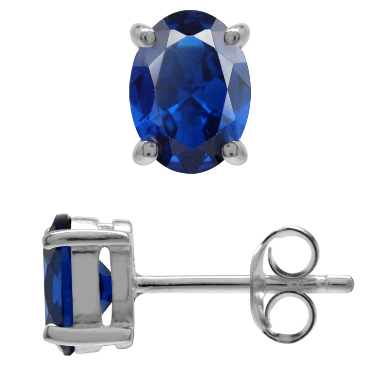 ørestikker Med Safir   7x5mm   Pr Par fra Smykker I Blå »