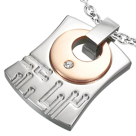 Stål Vedhæng med Zirkonia til Mænd - Elegant Design 30mm
