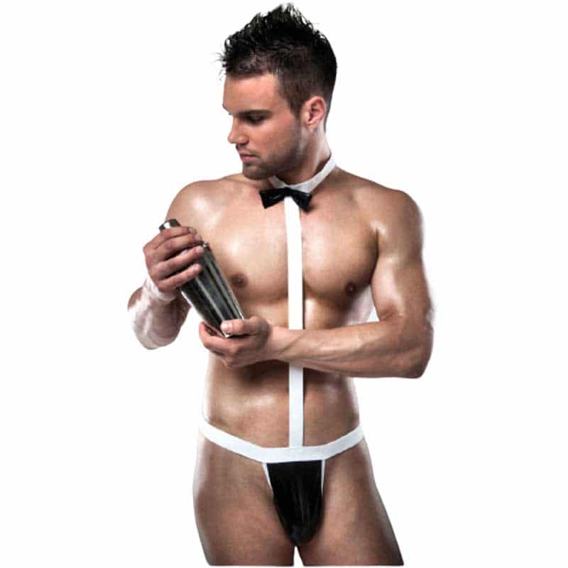 The Bartender Body Streng Til Mænd Sort Og Hvid   L  fra Passion