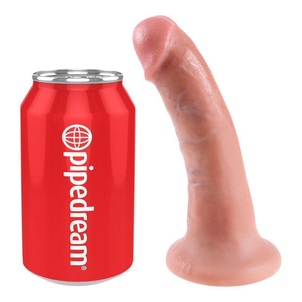 6" Realistisk Dildo 15,2cm    Lys Hudfarve fra King Cock