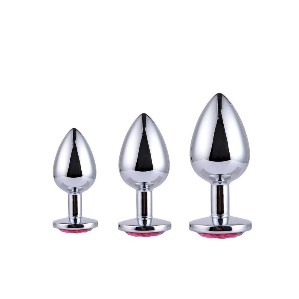 Diamond King   Starter Anal Plug Sæt Med Lyserød Diamant fra 210th