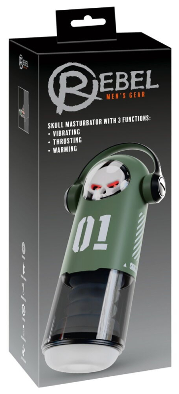 Skull Masturbator With 3 Funktioner fra Rebel