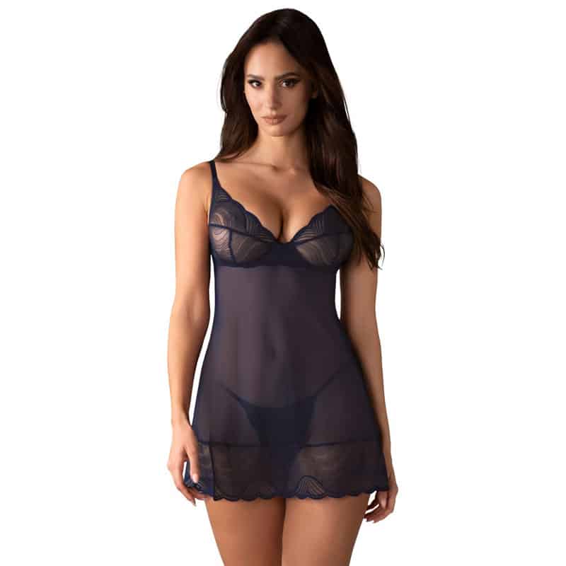 Sensuel Nightly Blue Chemise Sæt - Elegance til Lingeri