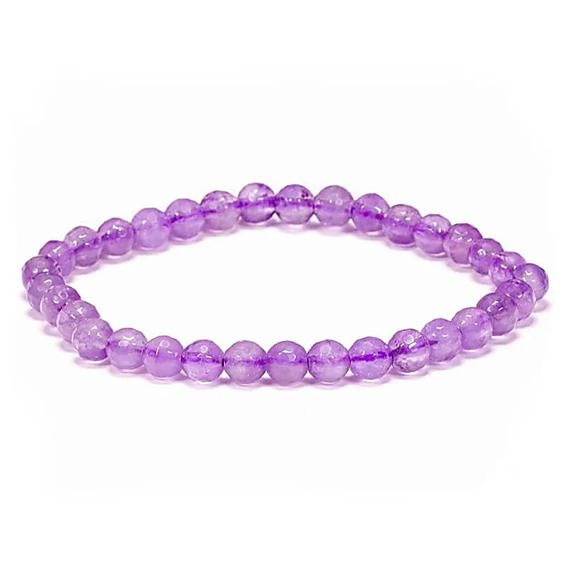 Armbånd Ametyst   6mm   Facetslebet fra Smykker I Lilla »