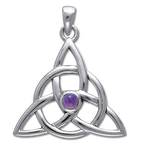 Vedhæng med Triquetra og Ametyst i Sterling Sølv