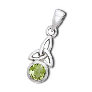 Keltisk Triquetra Vedhæng med Peridot - Unik Smykkeoplevelse