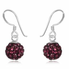 Sølv øreringe med lilla Swarovski krystaller – Elegance til dig!