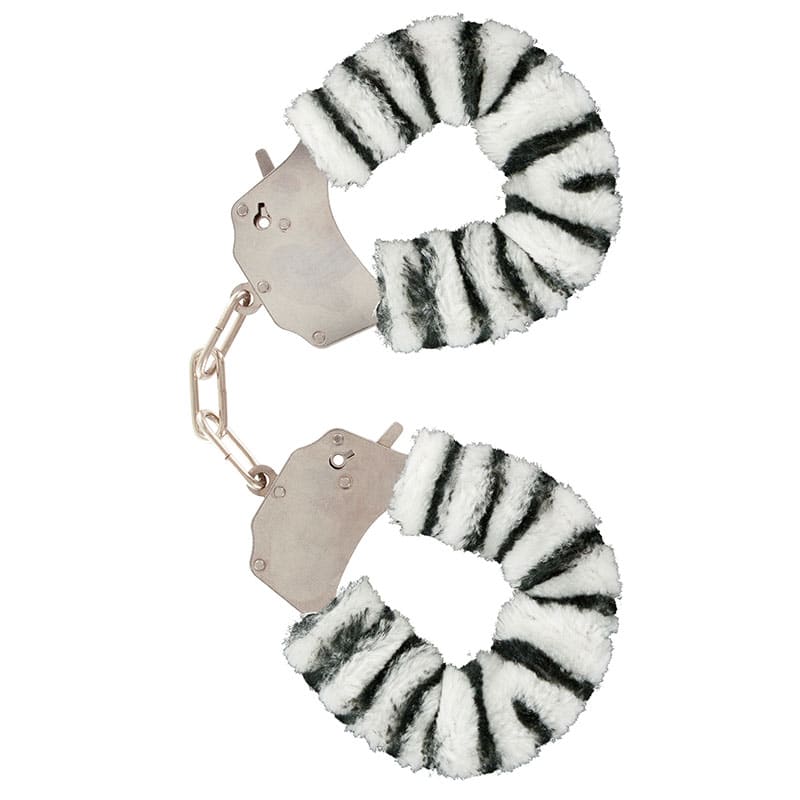 Zebrastribede Plys Håndjern - Fantastisk Tilbud!