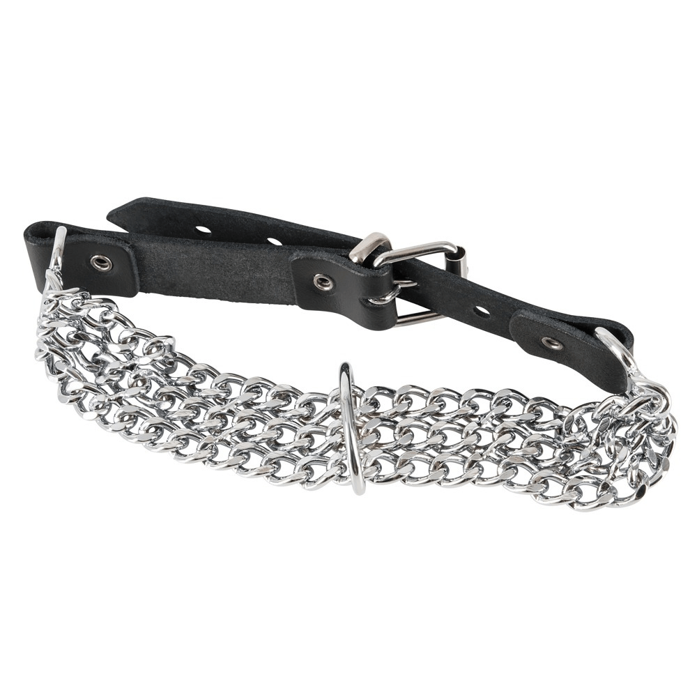 Chain Collar Læder Halsbånd Med Kæde fra Zado