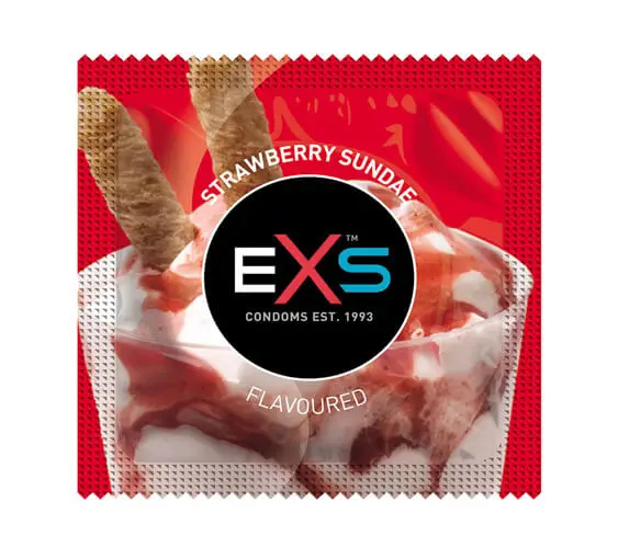 Strawberry Kondom, 1 Stk. fra Exs
