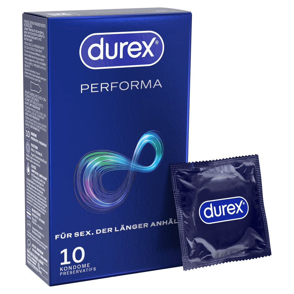 Performa Kondomer     Delay Effekt & Ekstra Nydelse 10 Stk. fra Durex