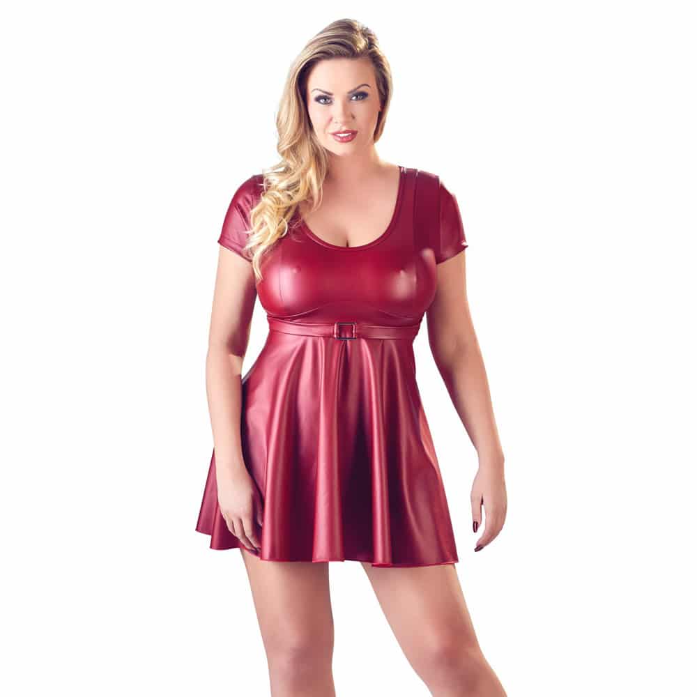 Rød Wet Look Babydoll   L fra Cottelli
