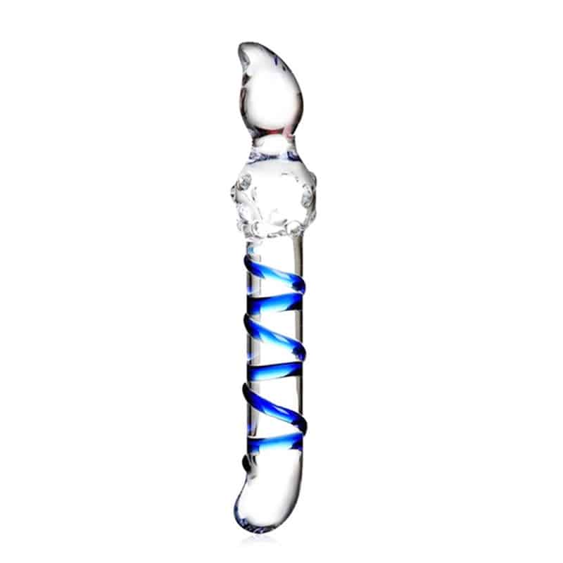 Ribbed Glas Dildo fra Celestials