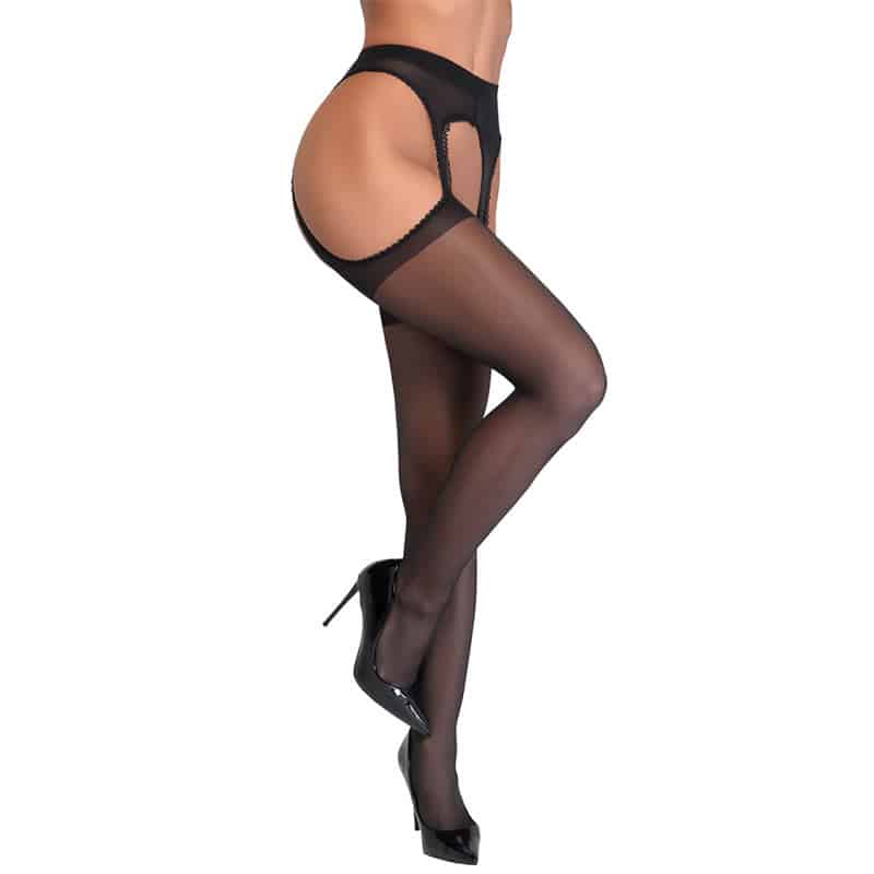 Legwear Viola Bundløse Strømpebukser Sort   M fra Cottelli