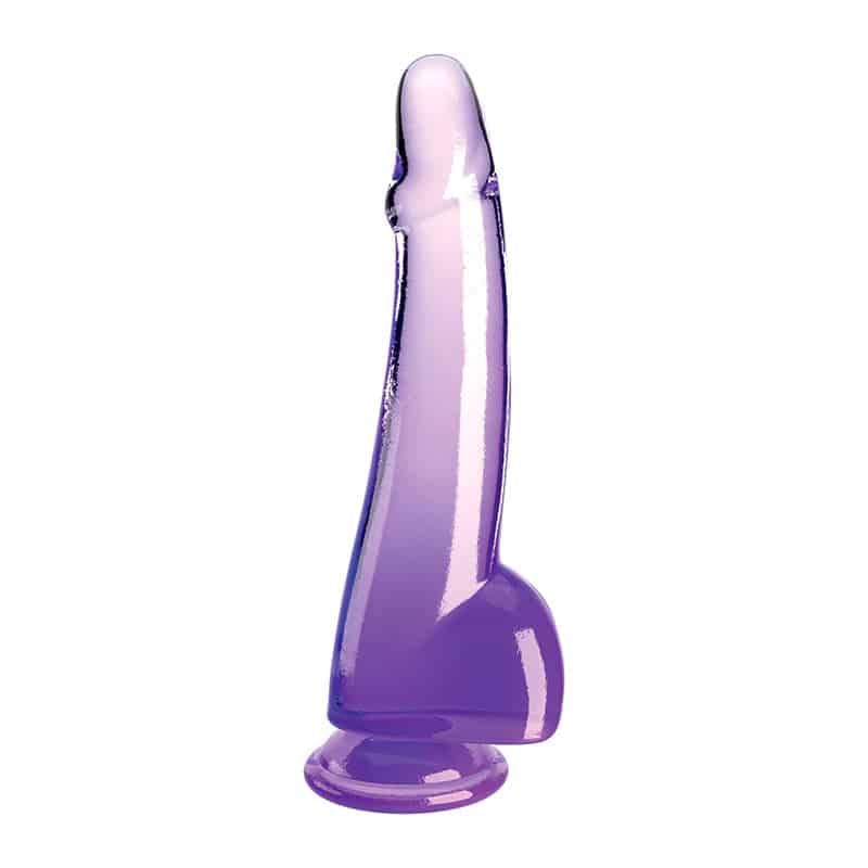 Clear Dildo Med Kugler 25 Cm   Lilla fra King Cock