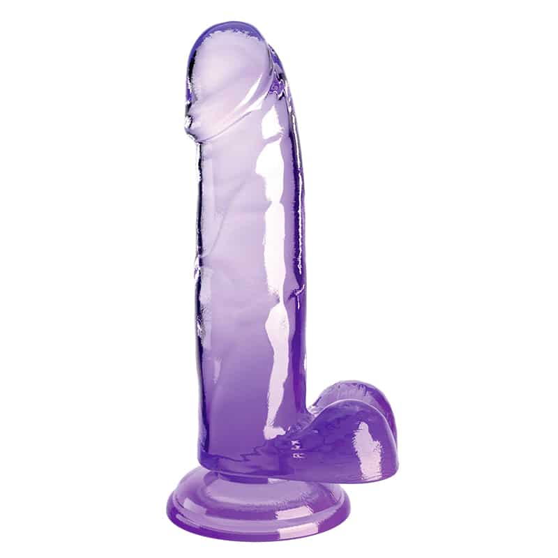 Clear Dildo Med Sugekop 18 Cm Pink   Lilla   Lilla fra King Cock