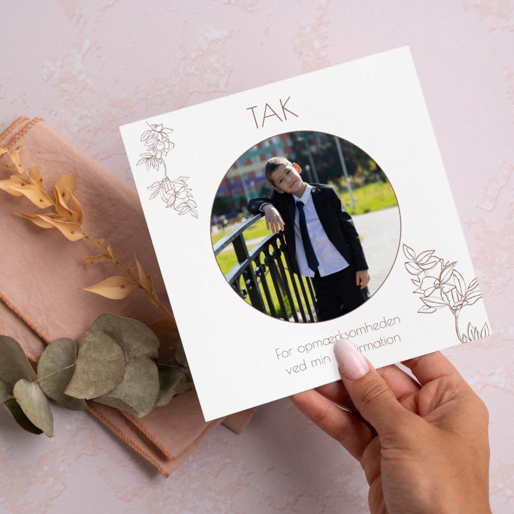 Takkekort Til Konfirmation   Design 5 fra Dinfotobog.dk