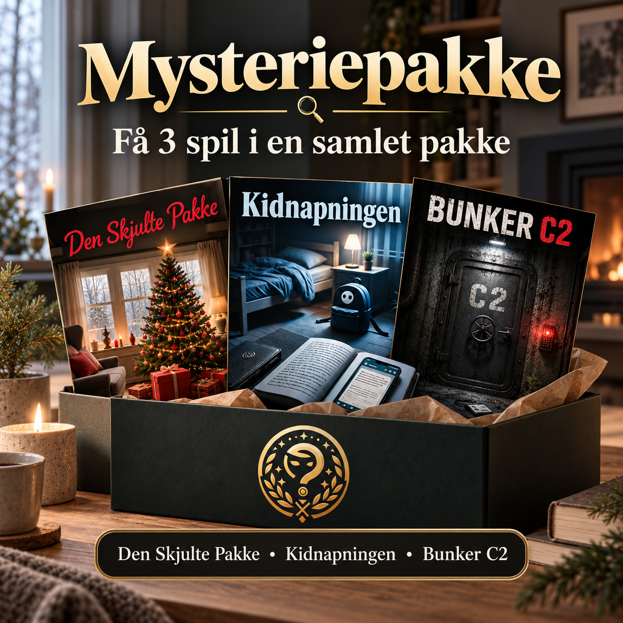 Det Ultimative Mysteriepakke  Tre Gådefulde Spil fra Selskabsspillet