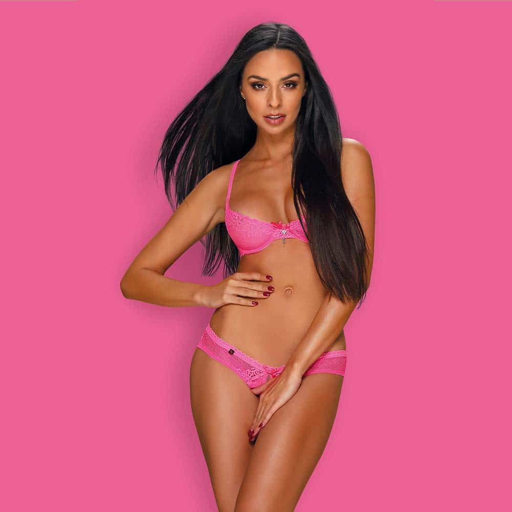 Alabastra Lingeri Sæt Pink   X fra Obsessive