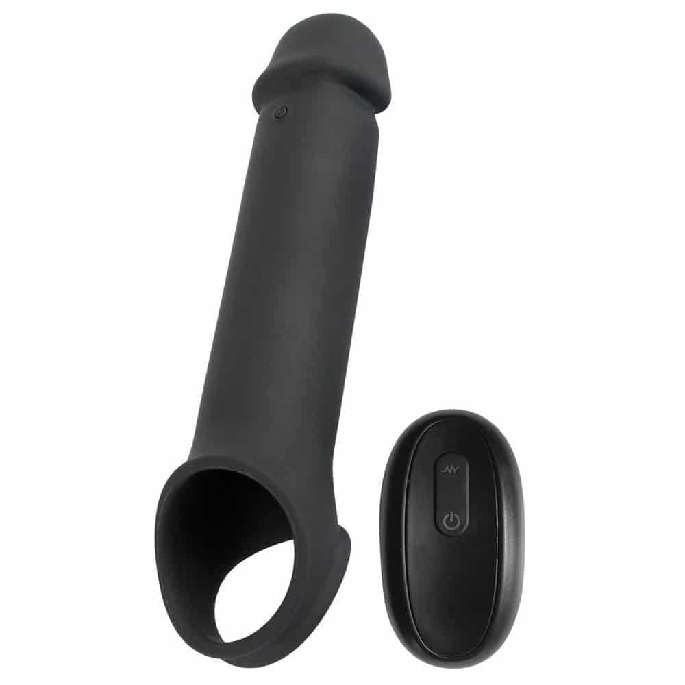 Penis Extension Med Fjernbetjening Sort fra Rebel