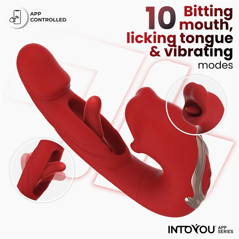 Mouty Vibe With Biting & Flipping     Avanceret App Styret Vibrator fra Intoyou